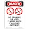 Signmission OSHA Sign, No Smoking Or Open, 14in X 10in Aluminum, 10" W, 14" L, Portrait, OS-DS-A-1014-V-1476 OS-DS-A-1014-V-1476 - alternate 1